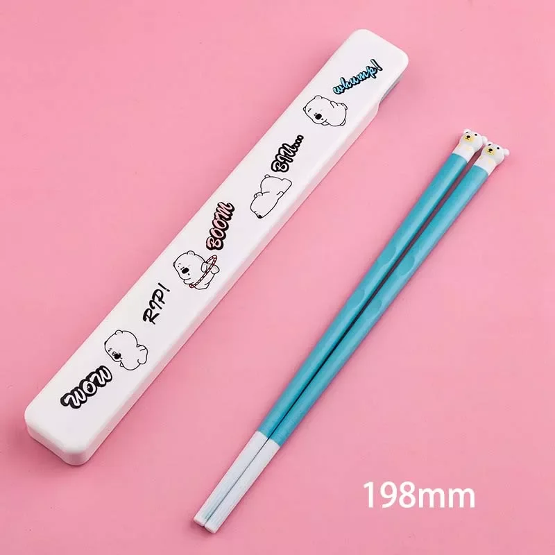 

2023NEW Pink/Blue Nice Gifts Cartoon Panda Chopsticks Non-slip Training Chopsticks for Kid Children Portable Tableware PP/Silico