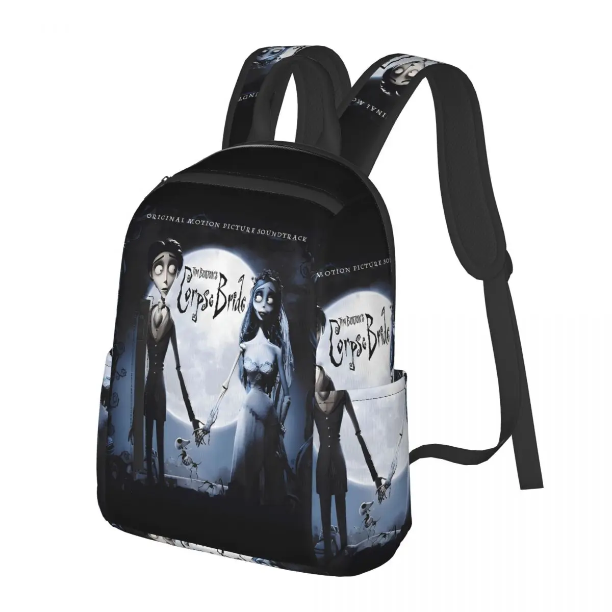 Фото Рюкзак Tim Burton's Corpse Bride Album Happy Student Backpack School Bag Hiking Travel Daypack для мальчиков и девочек, школьная сумка, сумка через плечо №1