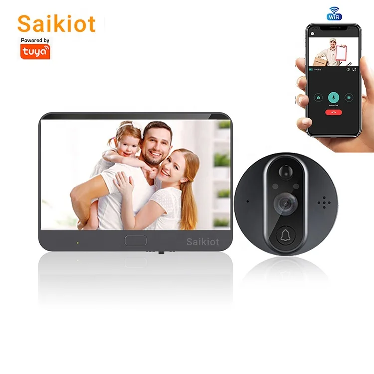 

WiFi Tuya Doorbell 1080p HD 4.3 inch LCD 5000mah Smart Ring Wireless Home Security Gate Camera Video Door Bell