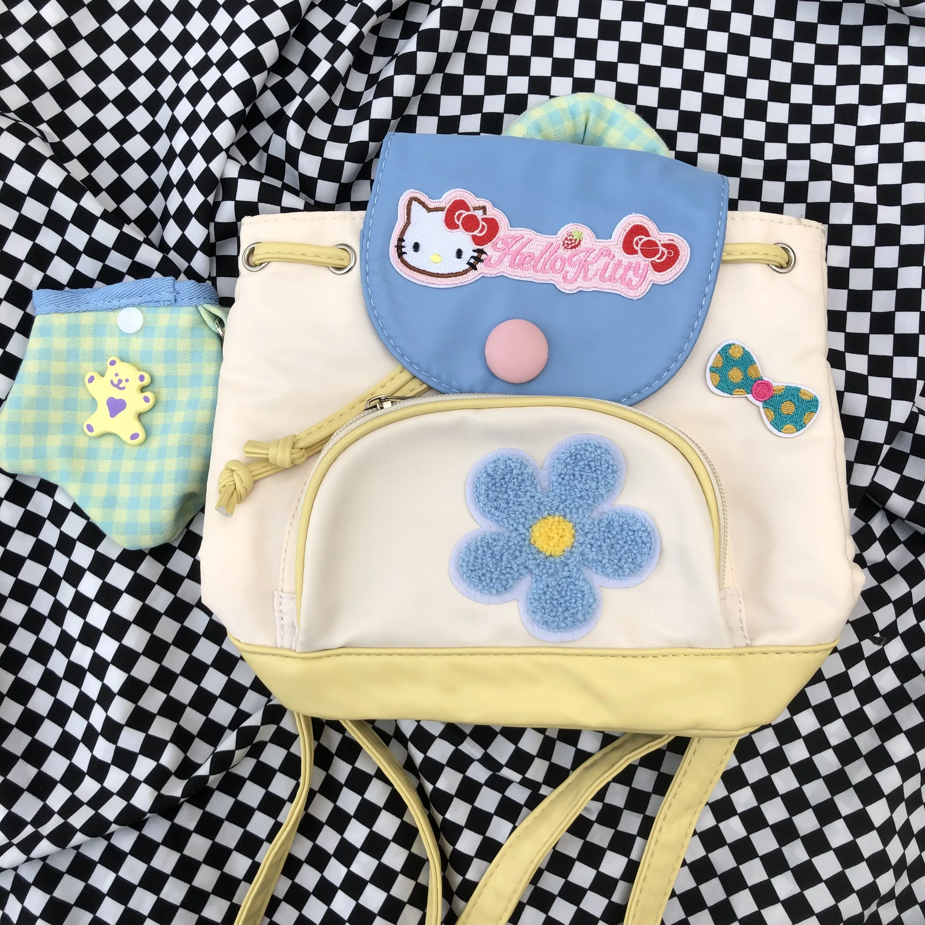 

Sanrio Hello Kitty Cute Candy Color Cartoon Girls Backpack Leisure Anime Travel Mini Backpack Women Kawaii Backpack for Women