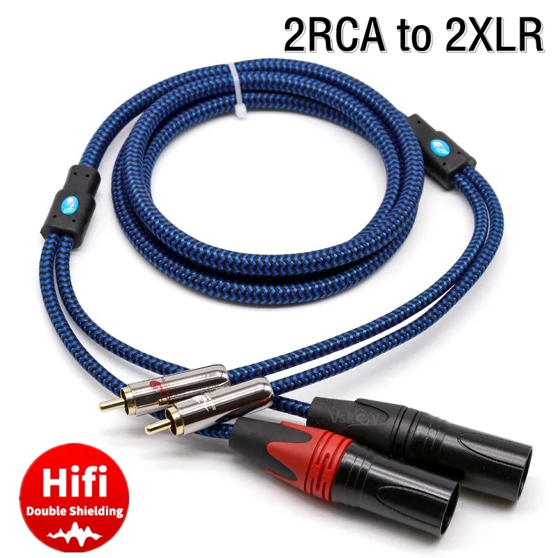 Двойной 2 RCA к XLR Мужской HiFi аудио кабель для микшер усилитель микрофонный динамик