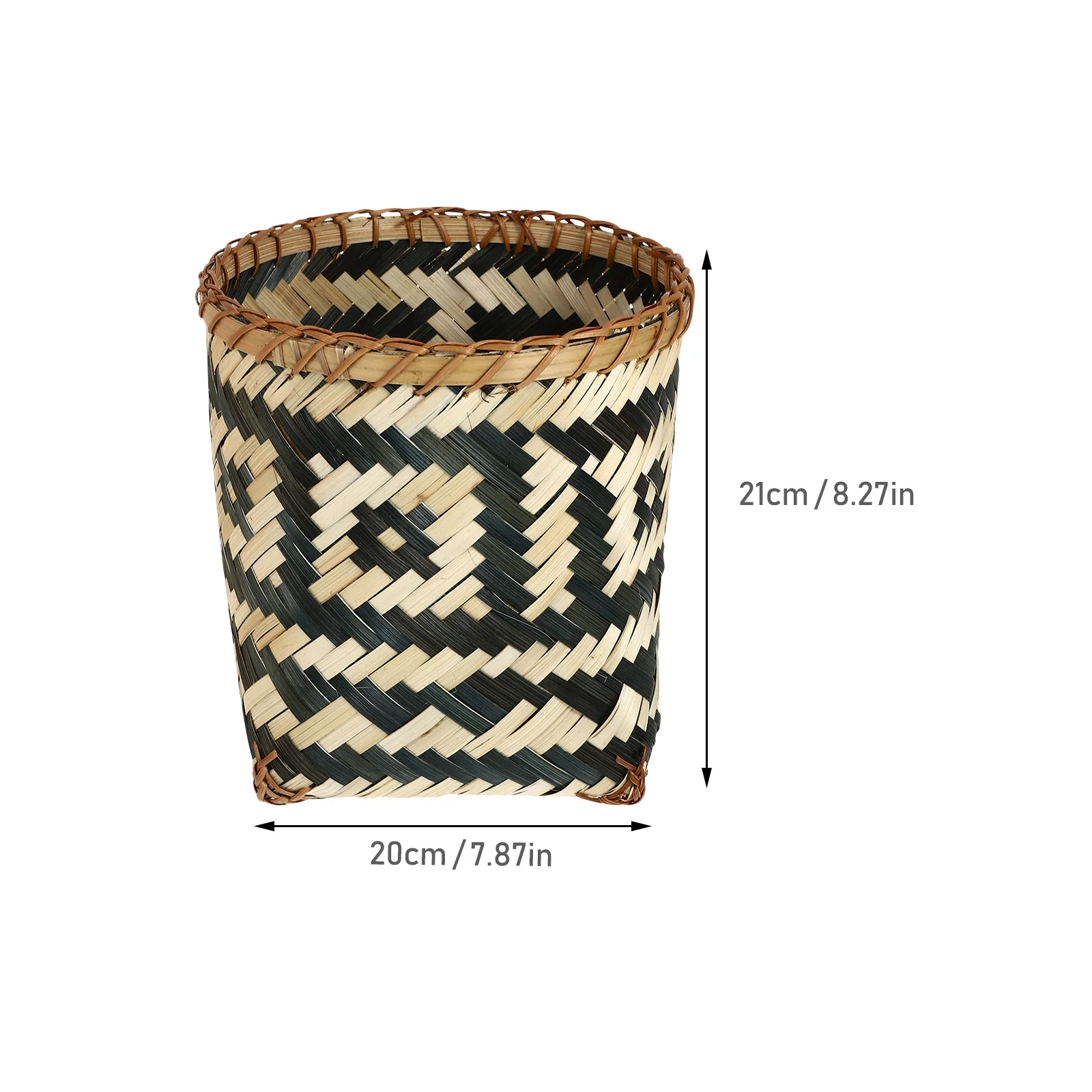 

Bamboo Trash Can Magazines Holder Decorative Basket Woven Blanket Garbage Weaving Office