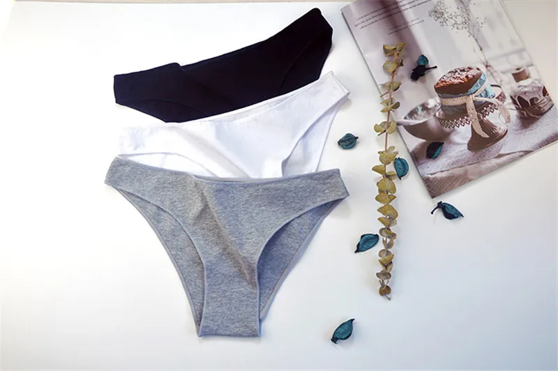

3Pcs Ladies Sexy Cotton Panties Women Underwear Female Sport Underpants Solid Panties Briefs Intimates