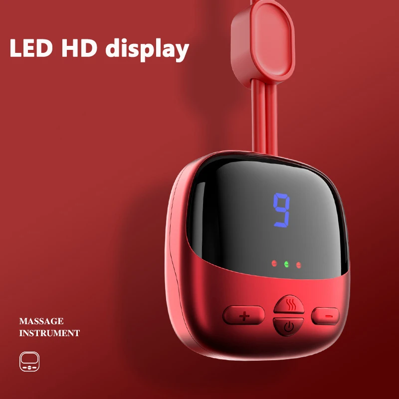 

Portable Pendant Halter Electric Mini Neck Massager LED TENS EMS Pulse Neck Massage Heating Pain Relief Cervical Relaxation