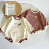 2022 autumn new baby cotton long sleeve bodysuit cute bear print infant jumpsuit for boy girls newborn toddler clothes