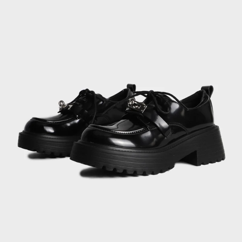 

Новый дизайн, британский стиль, модные сценические туфли на толстом каблуке, кожаные туфли на шнуровке, Корейская версия, сексуальные Лоферы для женщин