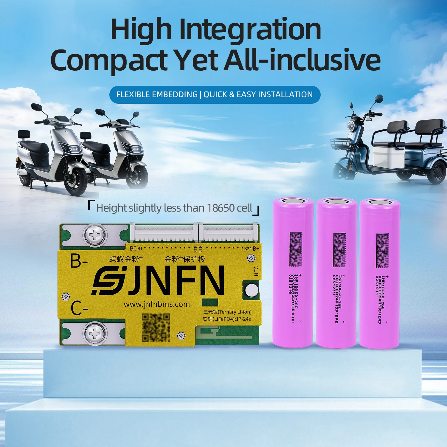 Фото JNFN ANT Smart BMS 17-24S 60V 72V 84V Lifepo4 Li-ion 18650 21700 Аккумулятор 40A-100A для электровелосипедов с Bluetooth №2