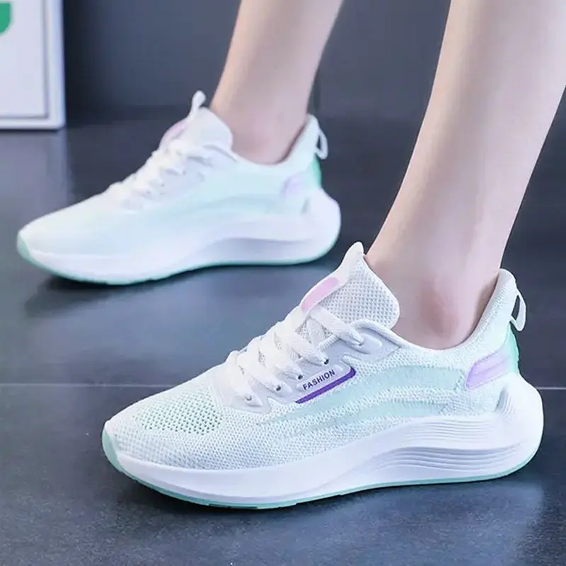 2023 New Women's Shoes Road Running Mesh Breathable Casual Sneakers Lace Up Comfort Sports Lightweight Workout Shoes Zapatillas