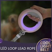 new dog traction rope led telescopic walking rope chain medium and large pet traction colorful luminous pet supplies