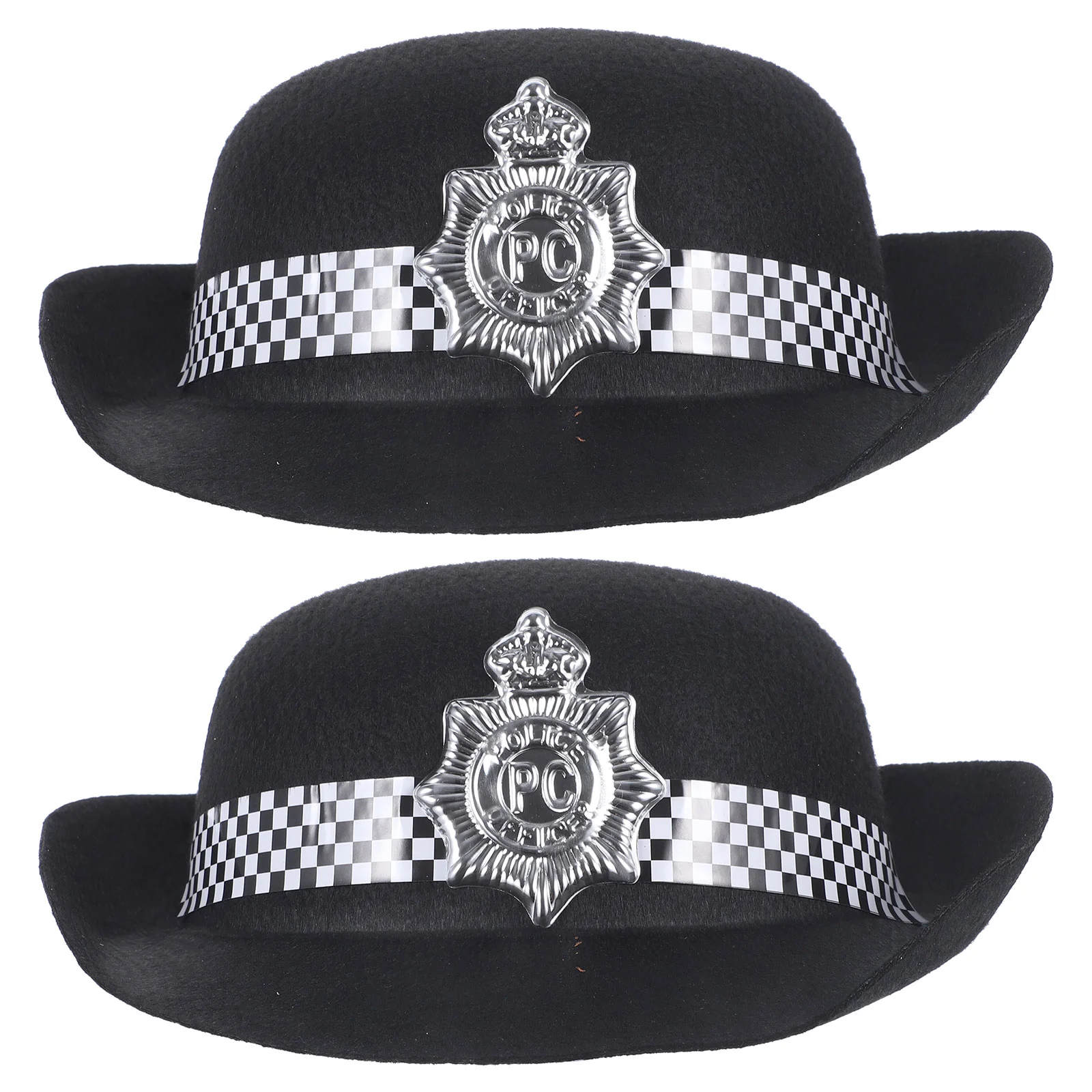 

2 Pcs Police Cap Hats Kids Felt Cloth Caps Cosplay Uniform Party Props Decorative Child