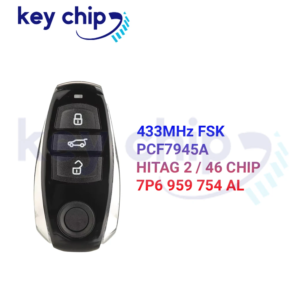 Фото Ключ-чип для VW Touareg 2011-2018 315/433/868 МГц 7P6 959 754 AP, дистанционный ключ 7P6 959 754 AL, FCC ID: IYZVWTOUA, P/N: 7P6.959.754 №3