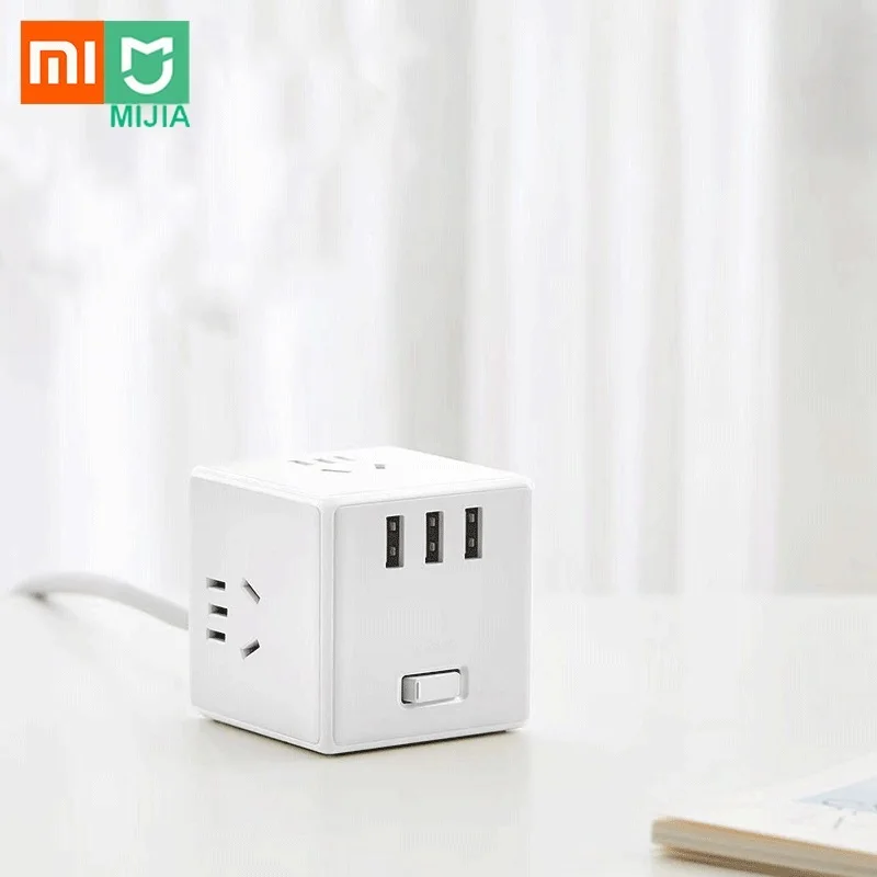 Xiaomi Mijia 2 In 1 USB Charger Power Strip Adapter 6 Ports Socket Converter Space-saving Socket Plug Outlet Magic-Cube