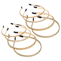 8pcs chain headbands metal alloy fashion headbands decorative hair hoops bridal headdress