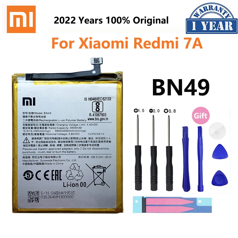 

100% Оригинальный аккумулятор Xiao mi BN49 4000 мАч для Xiaomi Redmi 7A Redmi7A высококачественные сменные батареи для телефона