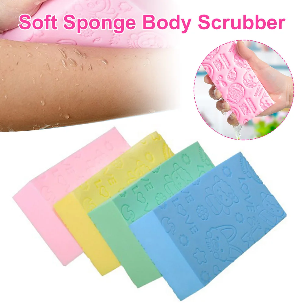

Soft Sponge Body Scrubber Dead Skin Removal Bath Exfoliating Scrub Sponge Body Shower Cleansing Brush For Kids Adults Wholesale