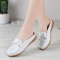 ladies flats summer ladies leather low heels slip on casual flats ladies loafers soft nurse ballet shoes fashion casual breathab