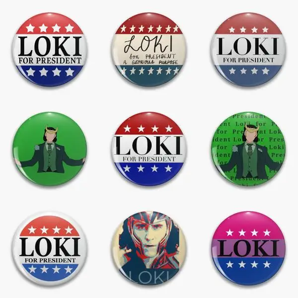 

Loki для президента дизайн забавного ретро-булавки с мягкой кнопкой