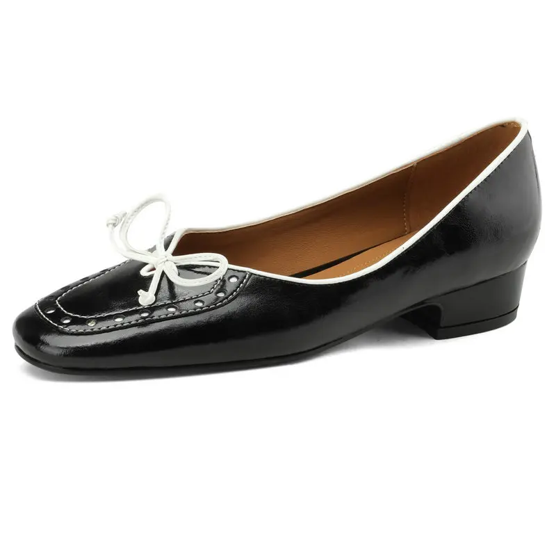 

Туфли-лодочки женские из натуральной кожи, на низком каблуке