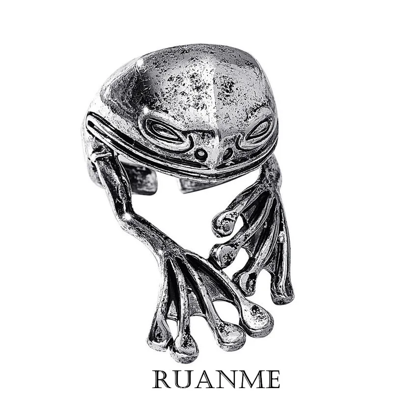 

Frog Hip-Hop Irregular Exaggerated Street Snap Ring ring Finger Ring Rock Disco Dancing Animals Ring Women Jewelry Gifts