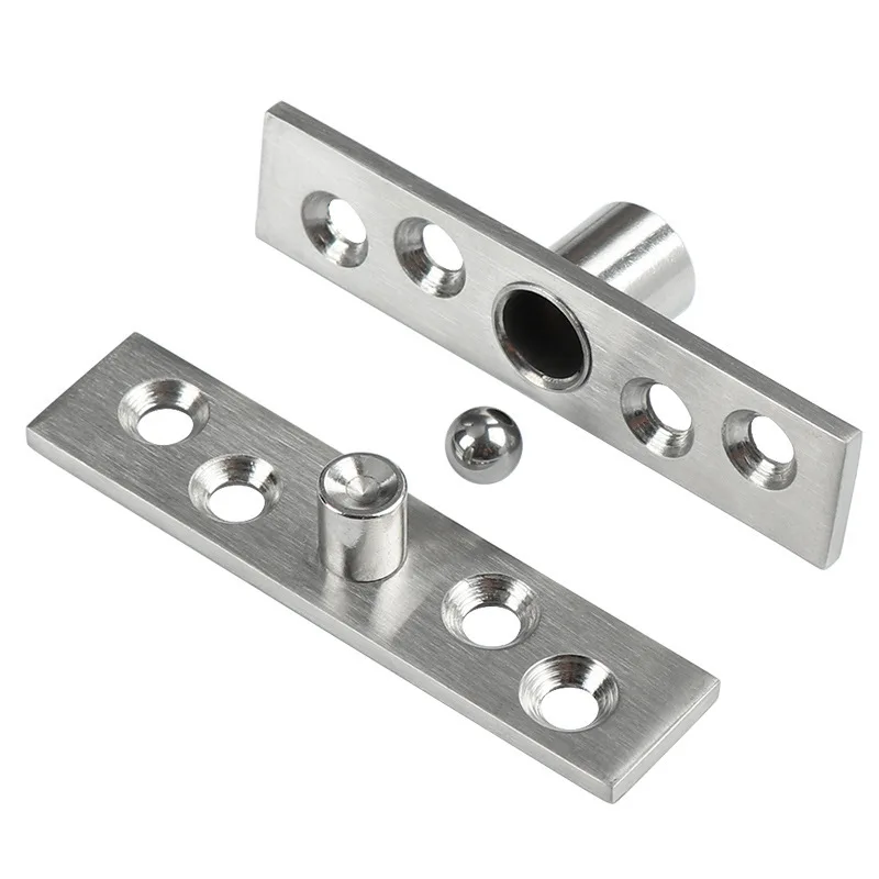 2pcs Stainless Steel Rotating Door Hinge 360 Degree Rotation Axis Up and Down Locating Shaft Hidden Pivot Supplies |