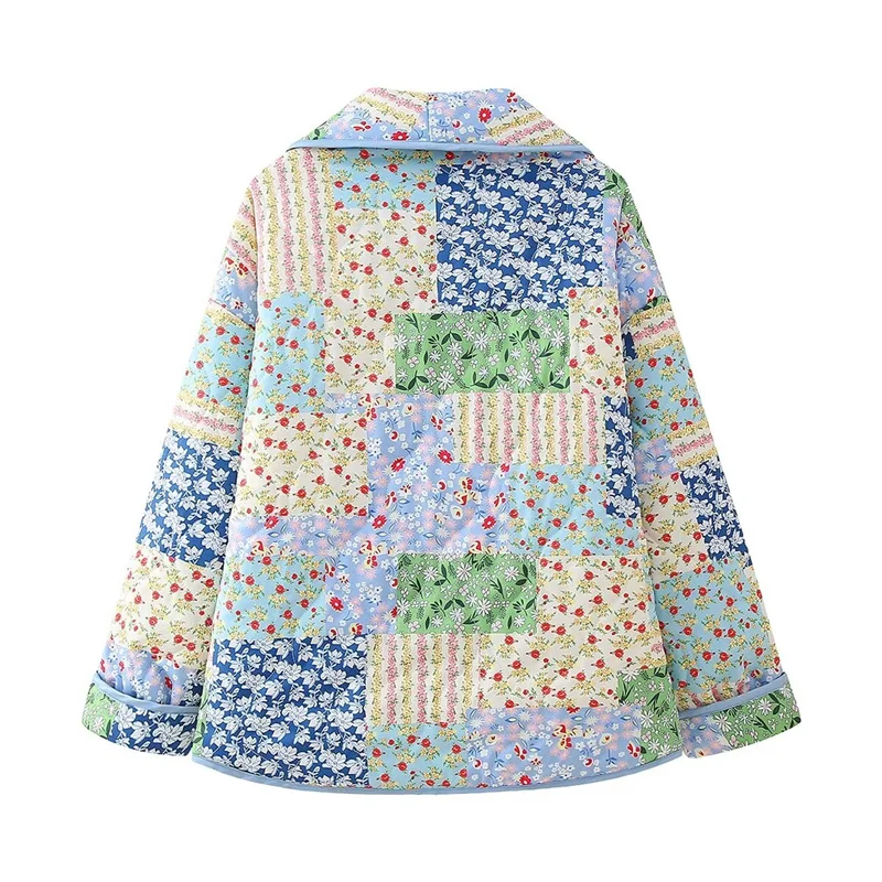 Женская Повседневная Свободная куртка с синим принтом Весенняя женская