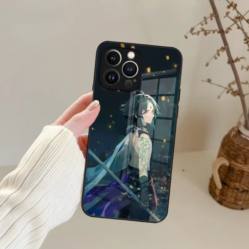Чехол для телефона Genshin Impact Xiao закаленное стекло IPhone 13 14 12 11 Pro XS Max Plus Mini X XR 8 7 6s SE2020