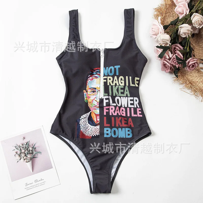 Новое бикини цельный сексуальный ремень ZipperbikiniSwimsuit для женщин