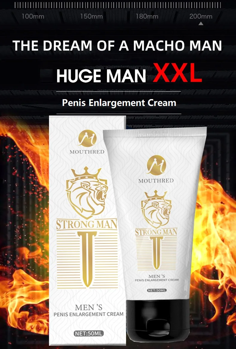 

MOUTHRED Massage Cream Male Big Dick Penis Enlargement Gel Harder Thicker Longer Erectile Sex Delay Libido Stamina Enhancement