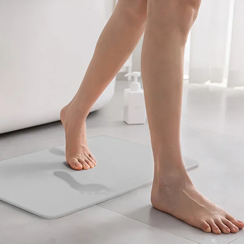 

Мягкий коврик для ванной Diatomaceous Earth, водовпитывающий коврик из полиэфирного волокна и резины, нескользящий коврик для душа, коврики для ванны