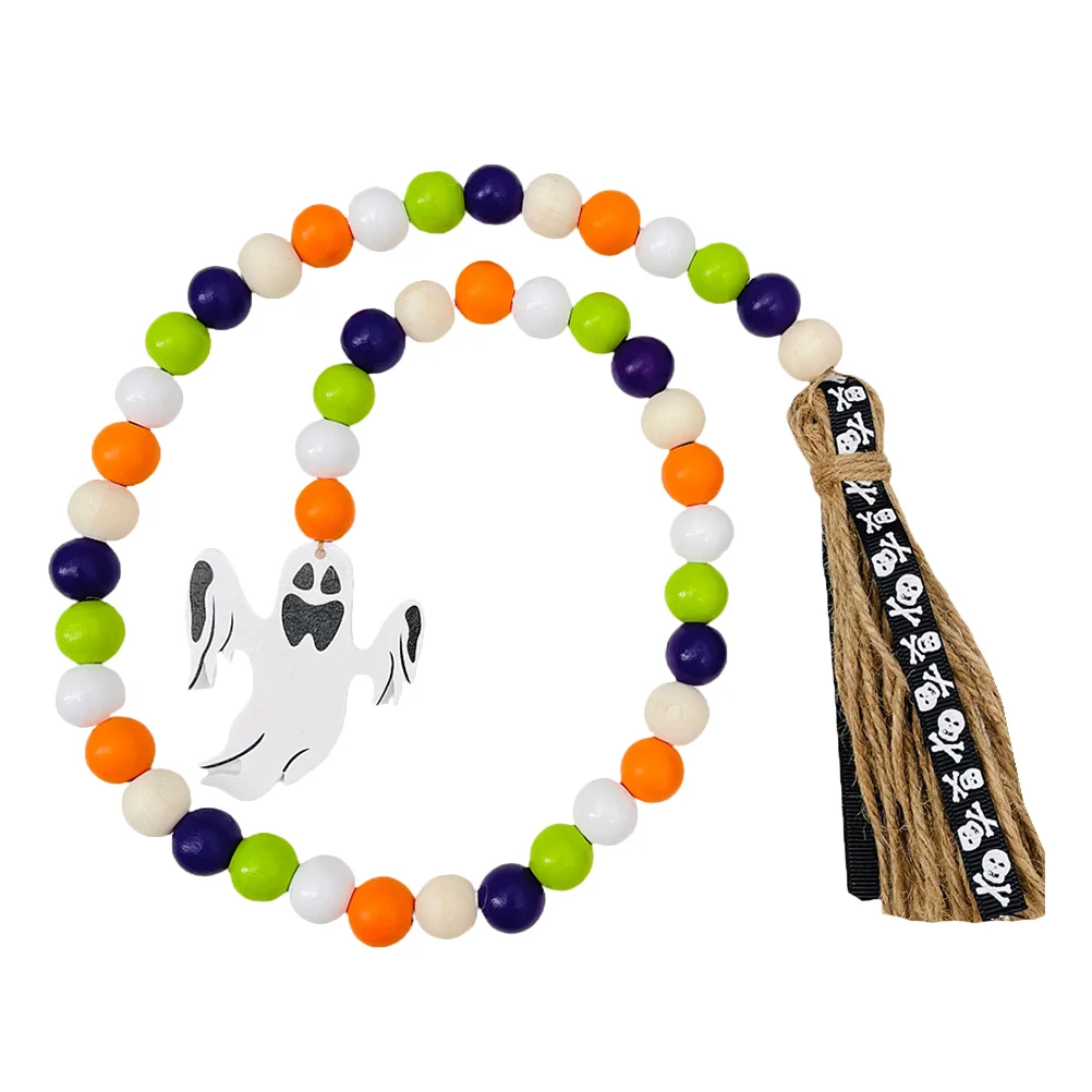 

Гирлянда из бусин на Хэллоуин, деревянный декор, фермерская цепочка, Висячие бусины, многоярусный поднос для штор, настольная деревянная мо...