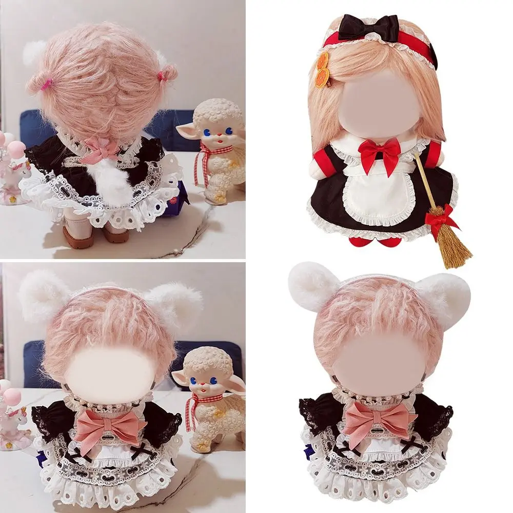 

Playing House Lolita Style Bear Ear Changing Dressing Game Maid Dress Suit 20CM Idol Dolls Toy Accessories Doll Clothes