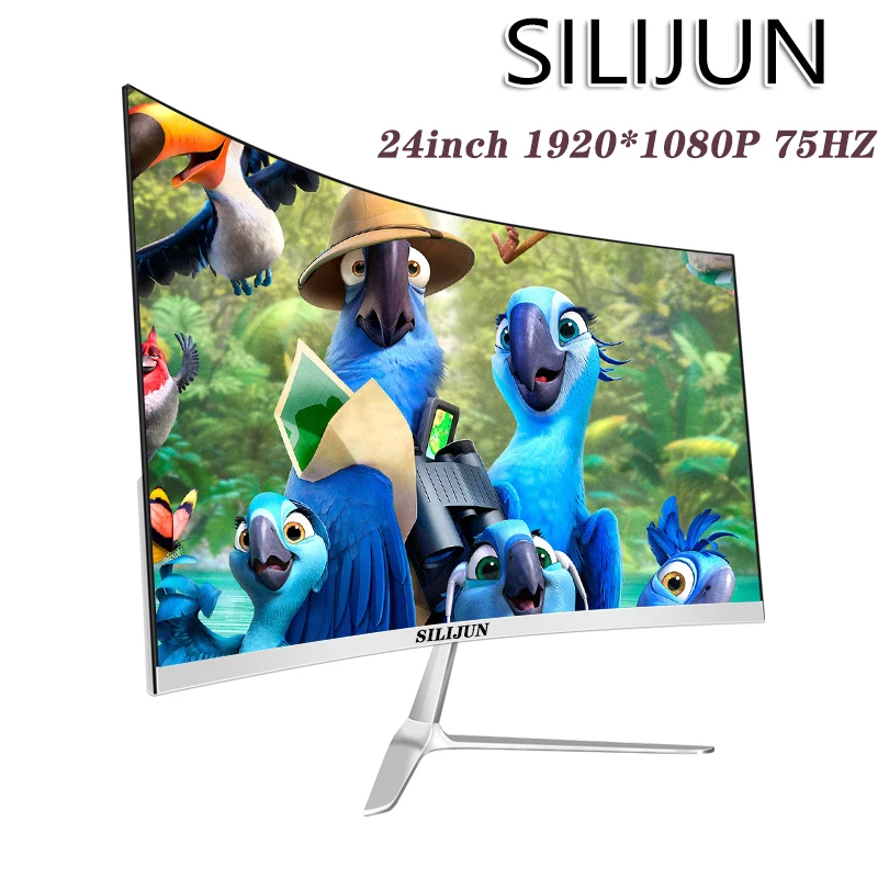 

SILIJUN Monitor PC 27/24 Inch 1920x1080p TFT/LCD Curved 75Hz HD Gaming Display Q24/Q27 Desktop Screen VGA/HDMI Interface