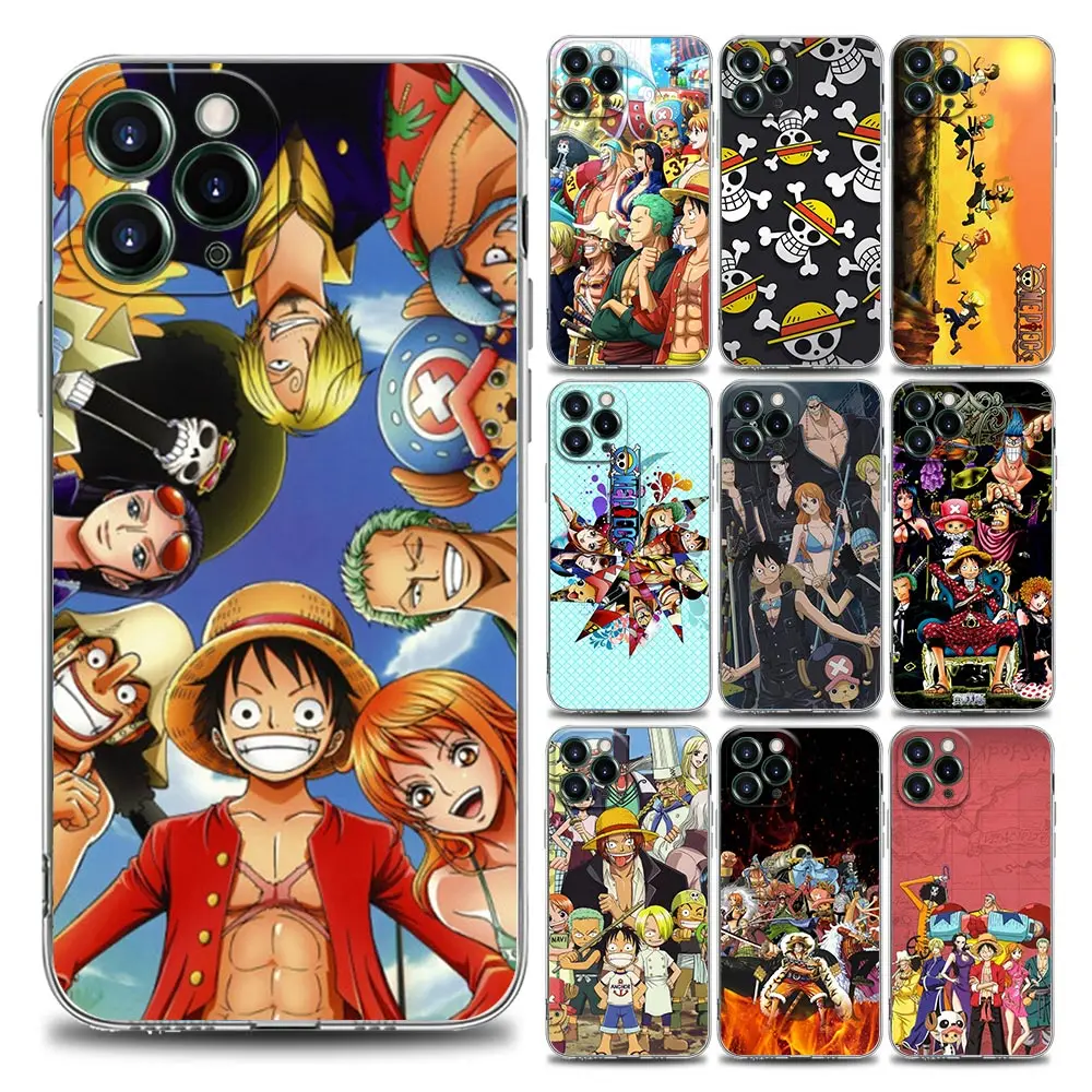 

One Piece Family Luffy Zoro Nami Clear Phone Case for iPhone 11 12 13 Pro Max 7 8 SE XR XS Max 5 5s 6 6s Plus Soft Silicone