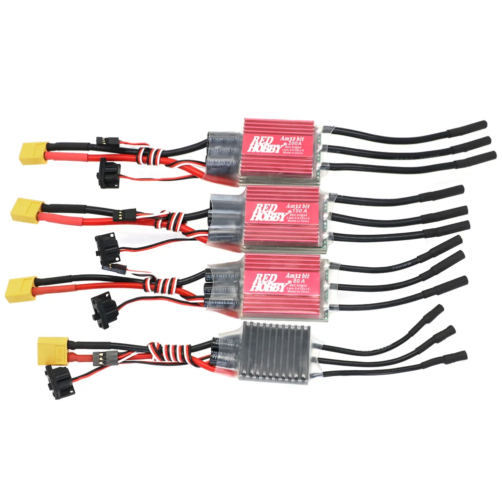 Фото RedHobby AM32 60A 80A 160A 200A Бесщеточный ESC для программирования 2-6S BEC 6V/2A 6V/5A для 1/10 1/8 RC Гусеничный автомобиль Axial TRX SCX10 TRX4 №4