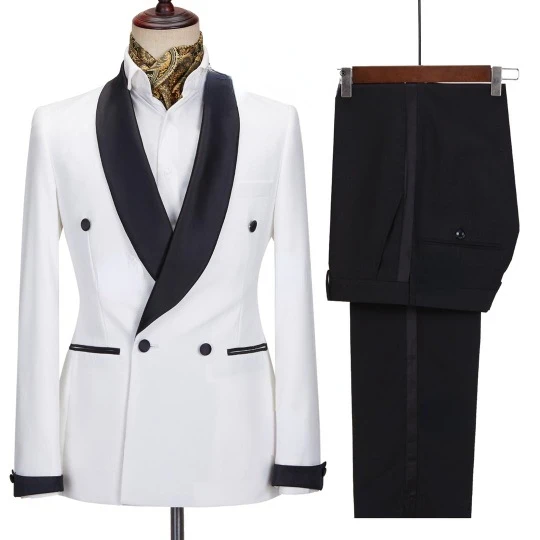 Новинка 2023, мужской костюм, черный свадебный костюм из двух предметов, блейзер для жениха, костюм для мужчин, мужской костюм