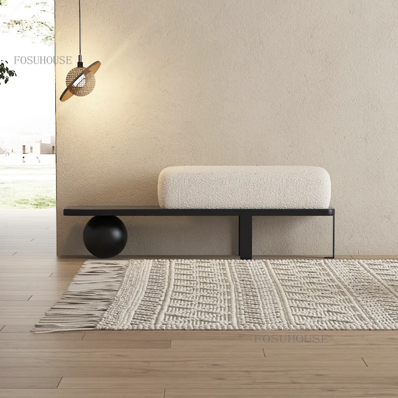 

Скандинавский деревянный художественный оттоманка, простой диван для гостиной, прихожей, оттоманка для обуви, скамейка для магазина одежды, табурет для комнаты