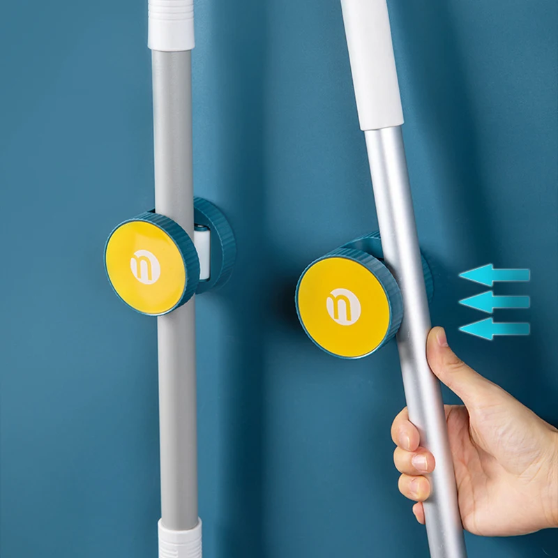 

1PCS Round Adhesive Multi-Purpose Hooks Wall Mounted Mop Organizer Holder Rack Brush Broom Hanger Hook Kitchen Bathroom Holder