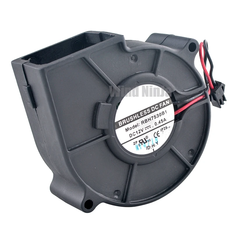 RBH7530B1 7 5 см 75 мм вентилятор 75x75x30 DC12V 0 45A 2pin с двумя шарикоподшипниками центробежный