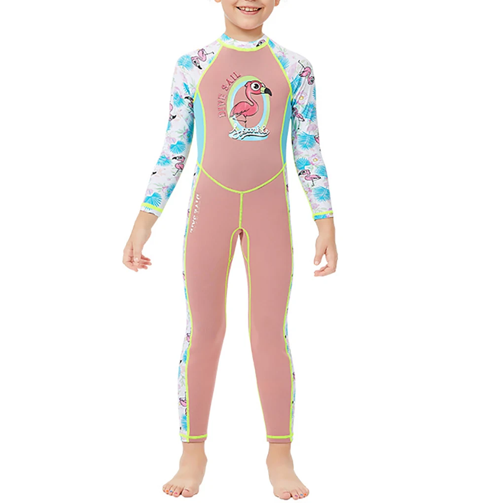 

Детский слитный гидрокостюм с фламинго, подарки для женщин, купальник, боди, комплект для подводного плавания, одежда, гидрокостюм на молнии, купальник для ребенка