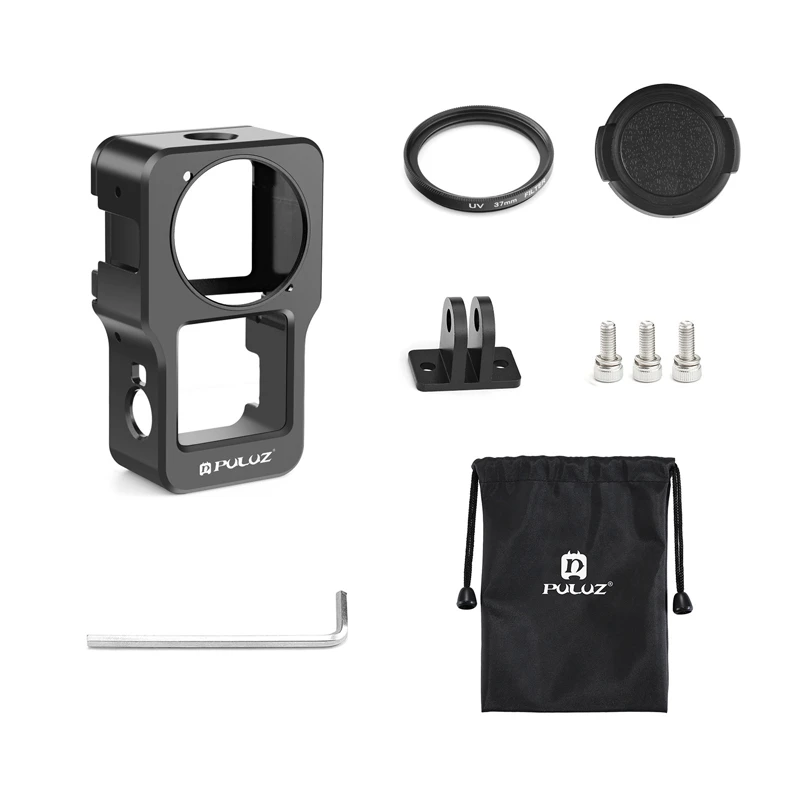 

PULUZ Metal Protective Frame Case For DJI Action 2 With Hot Shoe UV Filter Lens Cap Adapter Protecticve Cage Cover