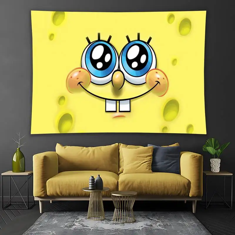 

S-Spongebobs Tapestry Mandala Wall Hanging Hippie Wall Rugs Dorm Decor Blanket Bedroom Bohemian Yoga Mattress