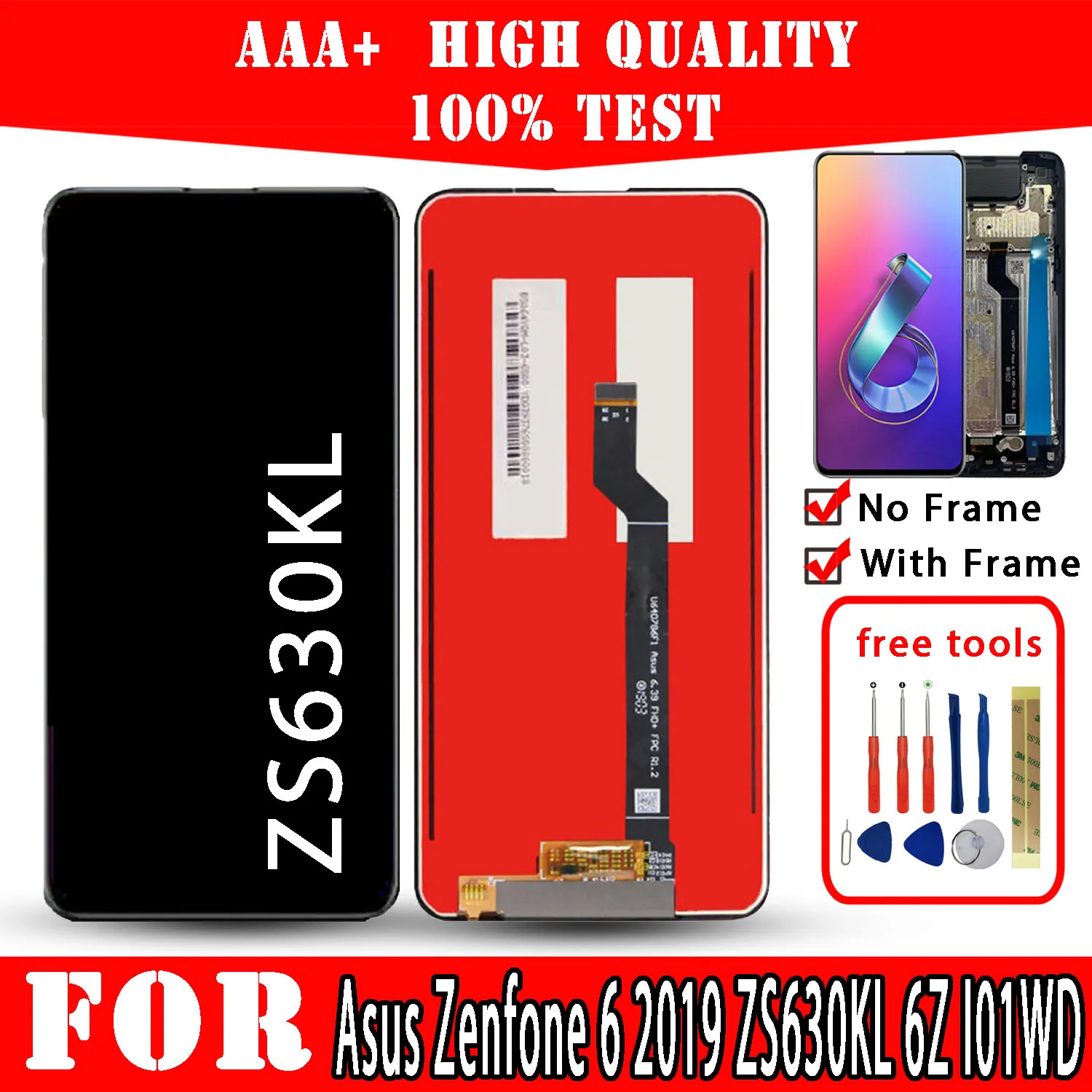 original lcd for asus zenfone 6 2019 zs630kl 6z i01wd display premium quality touch screen replacement parts mobile phone repair free global shipping