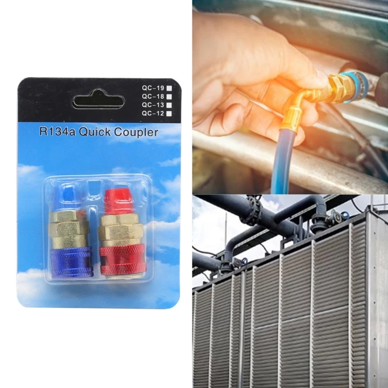 

2x R134a Quick Coupler Converter Adapter Sealing for Automotive Air Conditioner Drop Shipping