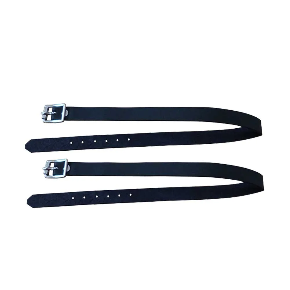 

2 Pcs Horse Riding Accessories Outdoor Durable Spur Strap Solid Training Long With Buckle Equipment Sports Protective PU Leather