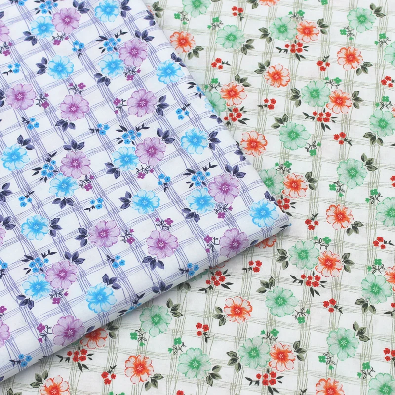 

1 meter/pcs Digital Printing 60 Thread Count Cotton Plain Floral Fabric Summer Thin Dress Fabric