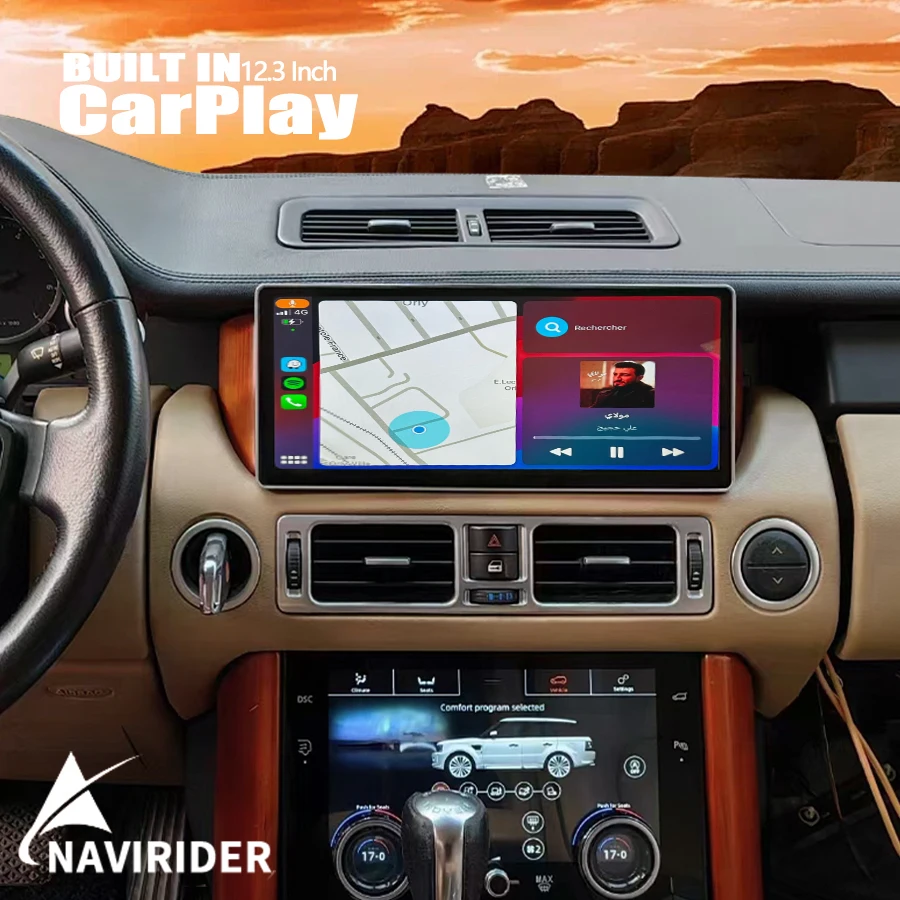 12 3 дюймовый Android 14 Carplay для Land Range Rover V8 L322 2010 автомобильное радио Qled экран
