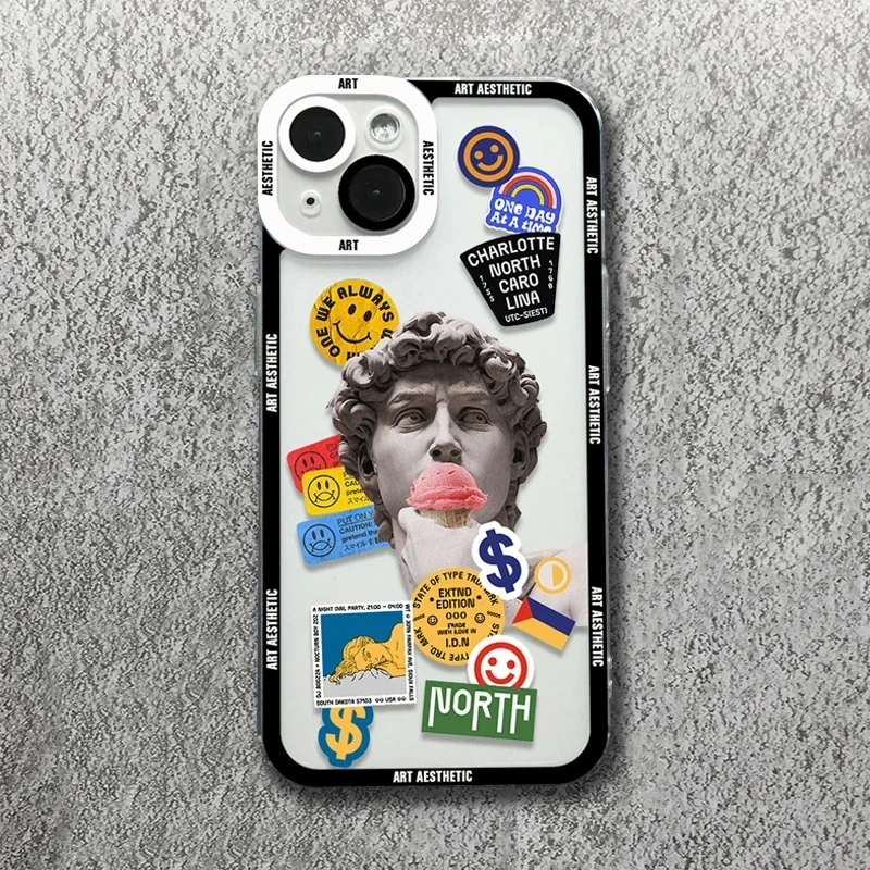 Новый чехол для телефона Great Art Aesthetic David Mona Lisa Samsung A16 A06 A55 A35 A25 A15 A05 A54 A34 A24 A14 A53 Clear TPU