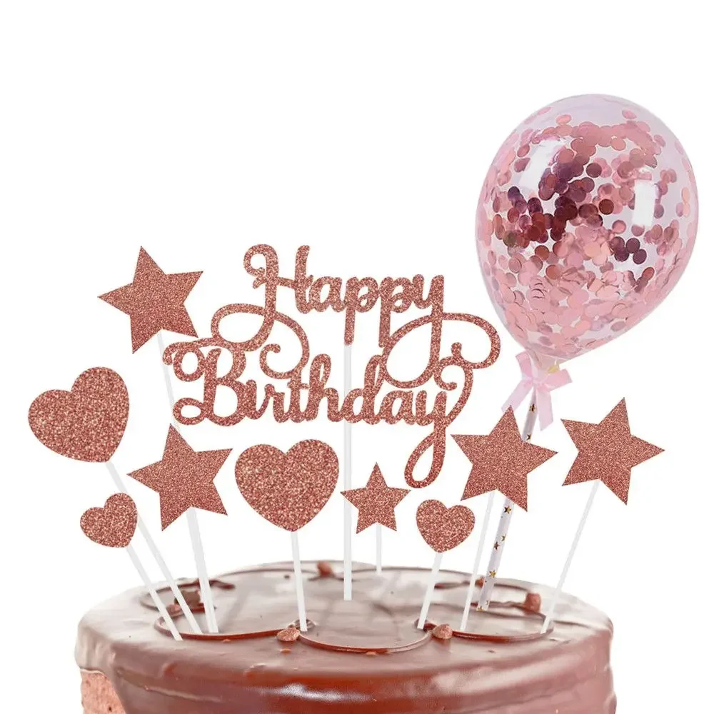 

Топперы для торта "С днём рождения", картон