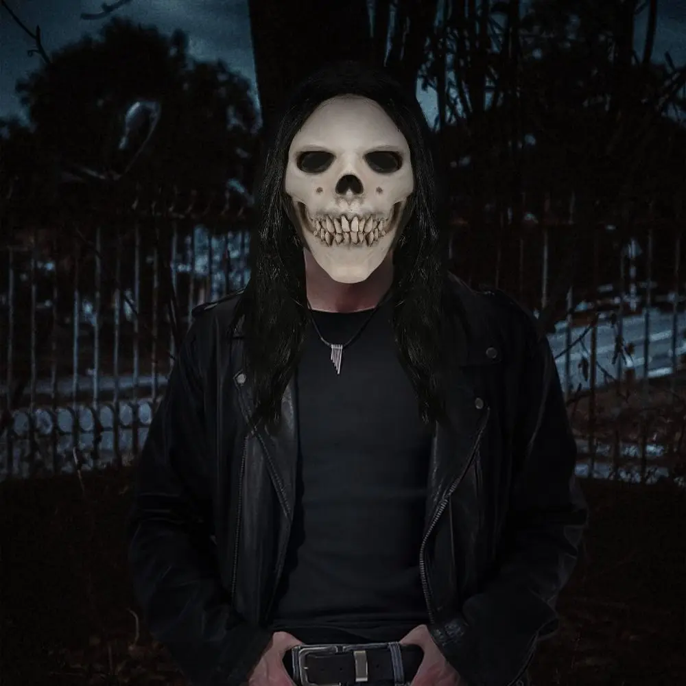 Ужасная ведьма маска для косплея на Хэллоуин латексная с призрачным черепом