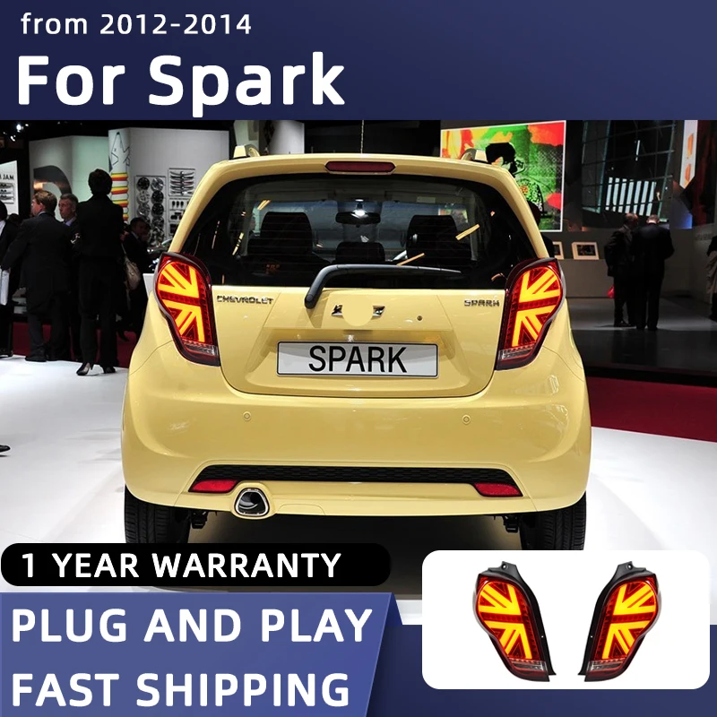 

Задние фонари для Chevrolet Spark светодиодный ние фонари 2012-2014, задний фонарь, автомобильный Стайлинг DRL, динамический сигнал поворота, задние авт...